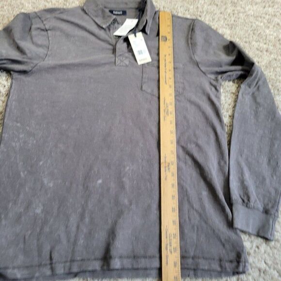 Buffalo David Bitton Polo Shirt Mens Medium Gray Long Sleeve Distressed Tags - Picture 5 of 7